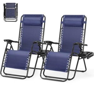 SMUG Folding Zero Gravity Lounge Chairs - Set of 2
