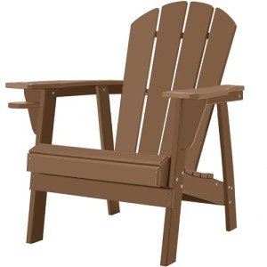 Restcozi Teak HDPE All-Weather Adirondack Chair
