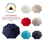 10 ft Navy Blue Offset Patio Umbrella with Lights