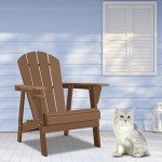 Restcozi Teak HDPE All-Weather Adirondack Chair