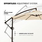 10ft Beige Cantilever Patio Umbrella with Base