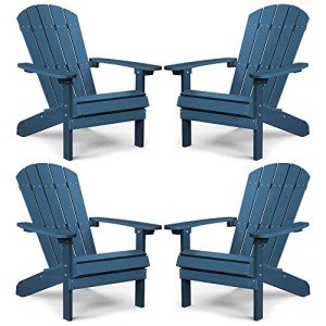 Navy Blue Adirondack Chairs Set of 4