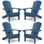 Navy Blue Adirondack Chairs Set of 4