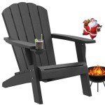 Black Wooden Adirondack Patio Chairs for Outdoors