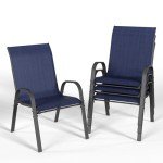 VONZOY Stackable Outdoor Dining Chairs Set of 4