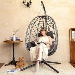 Dark Grey Egg Swing Chair with Stand
