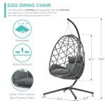 Dark Grey Egg Swing Chair with Stand