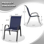 VONZOY Stackable Outdoor Dining Chairs Set of 4