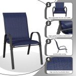 VONZOY Stackable Outdoor Dining Chairs Set of 4