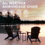 Black Wooden Adirondack Patio Chairs for Outdoors