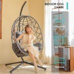 Dark Grey Egg Swing Chair with Stand