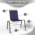 VONZOY Stackable Outdoor Dining Chairs Set of 4