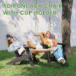 Black Wooden Adirondack Patio Chairs for Outdoors