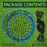 SereneLife Blue Hanging Web Chair Swing 35.5