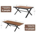 Expandable Outdoor Dining Table for 6-10 People