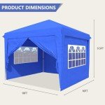 10x10 Waterproof Pop Up Canopy Tent with Walls