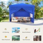 10x10 Waterproof Pop Up Canopy Tent with Walls