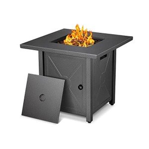 28" Xbeauty Propane Fire Pit Table for Outdoors