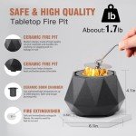 Ceramic Tabletop Fire Pit Bowl for Patios