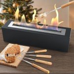 Portable Tabletop Fire Pit with Roasting Sticks