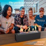Portable Tabletop Fire Pit with Roasting Sticks