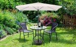 VINGLI 32" Round Patio Table with Umbrella Hole