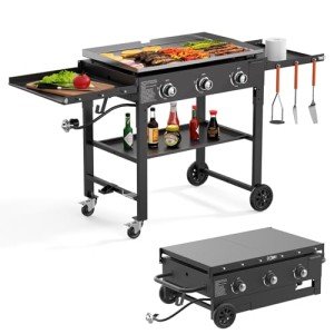 Portable 31.5" Outdoor Gas Griddle with 3 Burners