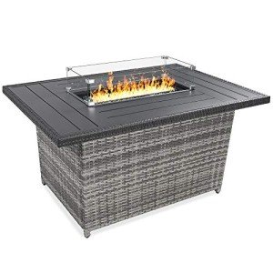 50,000 BTU Outdoor Wicker Fire Pit Table