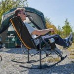 Oversized Folding Rocking Camping Chair - Black Grey
