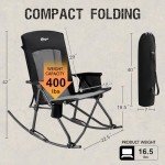 Oversized Folding Rocking Camping Chair - Black Grey