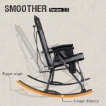 Oversized Folding Rocking Camping Chair - Black Grey