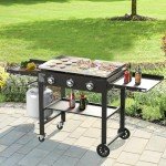 Portable 31.5" Outdoor Gas Griddle with 3 Burners