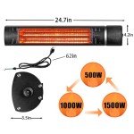 Electric Wall-Mounted Infrared Patio Heater 1500W