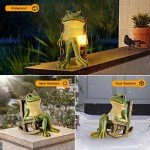 Solar Miniature Frog Garden Statue Decoration