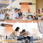 Electric Wall-Mounted Infrared Patio Heater 1500W