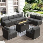 9-Piece Outdoor Wicker Patio Furniture Set