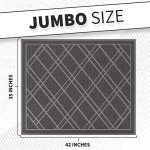 Plaid Grey Outdoor Door Mat - Non-Slip, Easy Clean