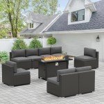 9-Piece Outdoor Wicker Patio Furniture Set