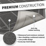 Plaid Grey Outdoor Door Mat - Non-Slip, Easy Clean