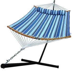 GardenLux Double Hammock with Bamboo Spreader Bar