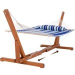 Heavy Duty 2-Person Hammock with Stand - Blue Stripes
