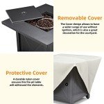 28" Xbeauty Propane Fire Pit Table for Outdoors
