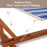 Heavy Duty 2-Person Hammock with Stand - Blue Stripes