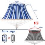 Heavy Duty 2-Person Hammock with Stand - Blue Stripes