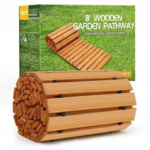 8' Cedar Outdoor Roll-Out Garden Pathway