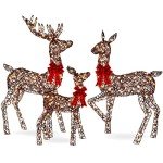 3-Piece Outdoor Lighted Christmas Deer Family Set