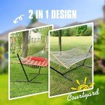 Quilted 2-in-1 Hammock with Stand, 450lbs Capacity