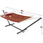 Quilted 2-in-1 Hammock with Stand, 450lbs Capacity
