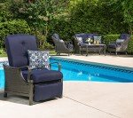 Hanover Ventura Brown Wicker Outdoor Recliner Chair