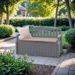 Devoko 80 Gallon Lockable Storage Bench – Grey